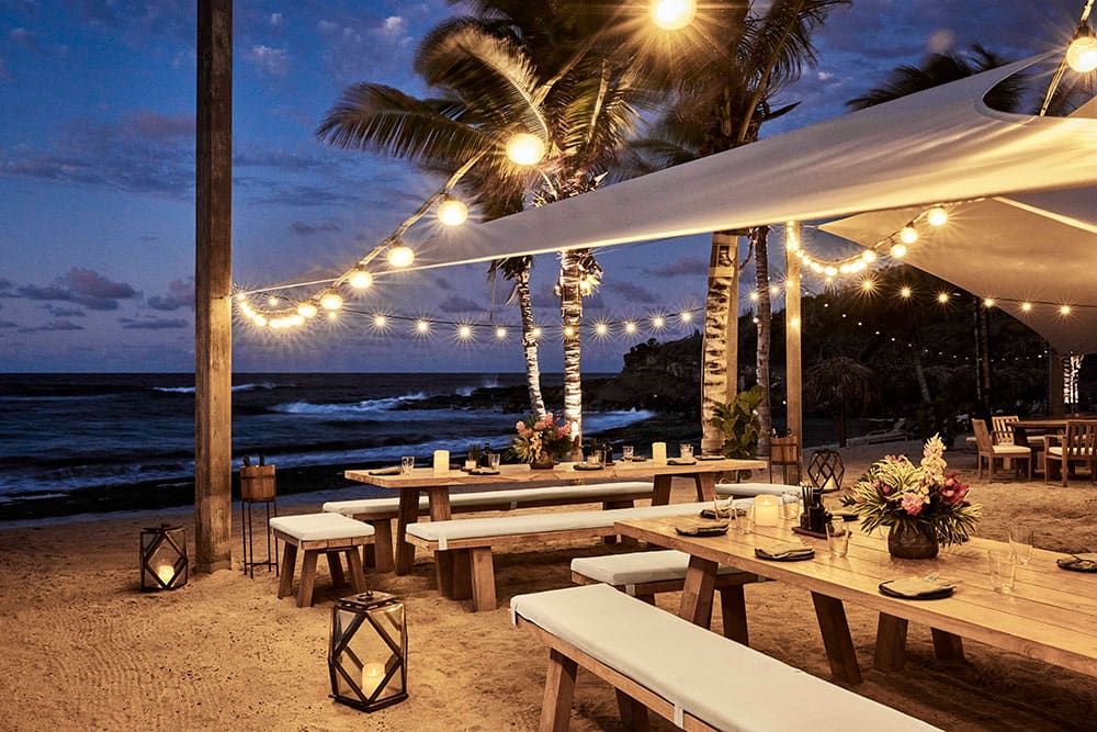 Rosewood Le Guanahani St. Barth events dining on the beach