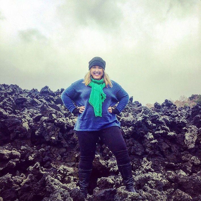 standing on Mount Etna