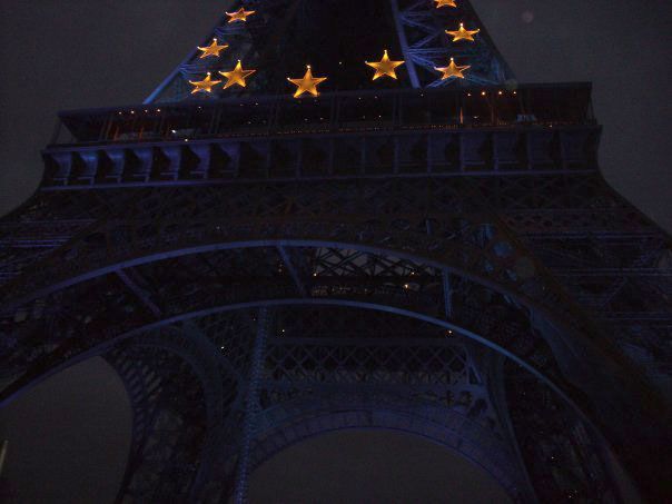 the Eiffel Tower at night