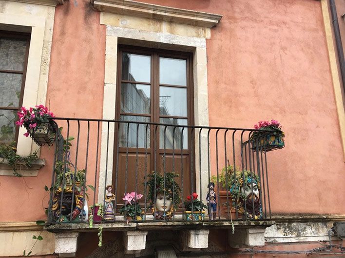 Sicilian ceramic head pots