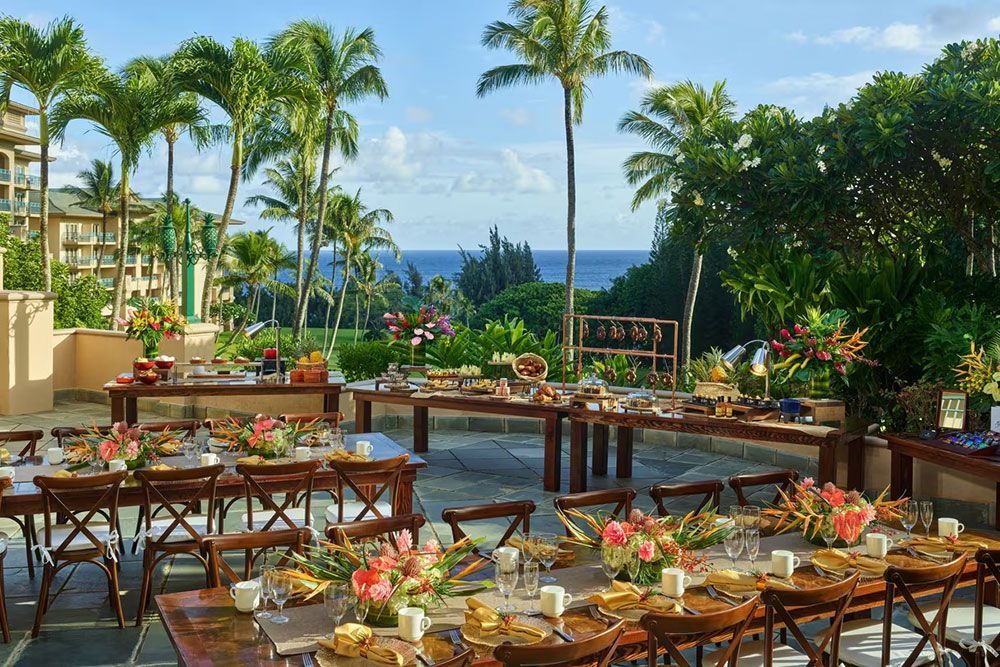 The Ritz-Carlton Maui, , Kapalua breakfast settings for meetings group
