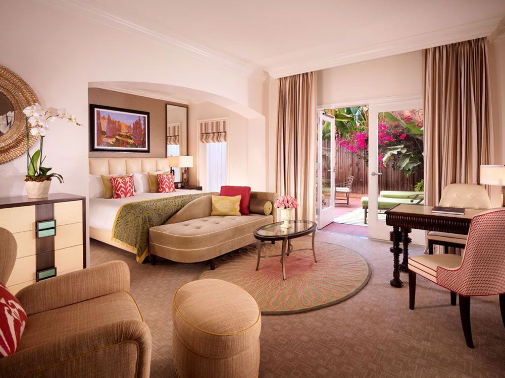 Beverly Hills Hotel deluxe king room with balcony